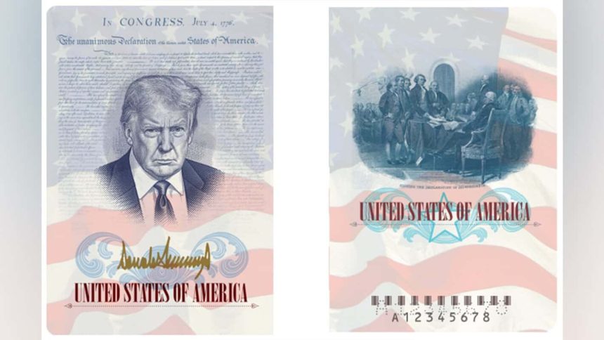 SUA emit un pasaport aniversar cu fotografia si semnatura lui Donald Trump