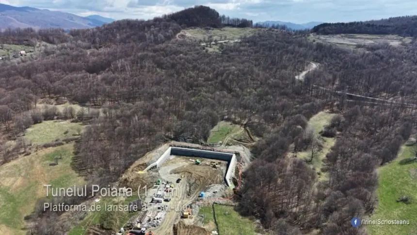 Tunelul Poiana va fi sapat cu o masina de forat uriaasa de 1249 metri in cadrul proiectului autostrzii Sibiu Pitesti