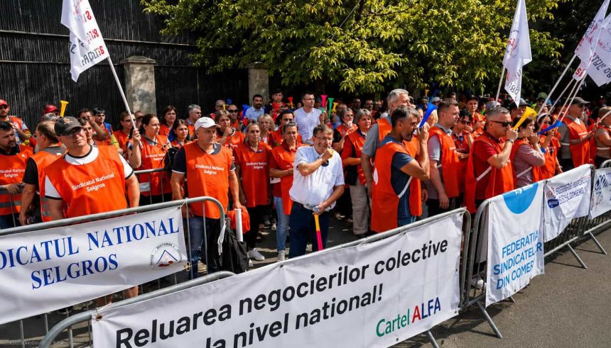 Protest la Ministerul Muncii pentru majorarea salariului minim in 2027