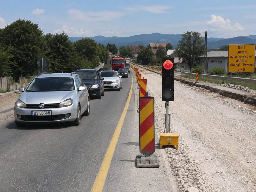 Restrictii pe DN1 intre Vladeni si Persani pentru asfaltare timp de trei saptamani