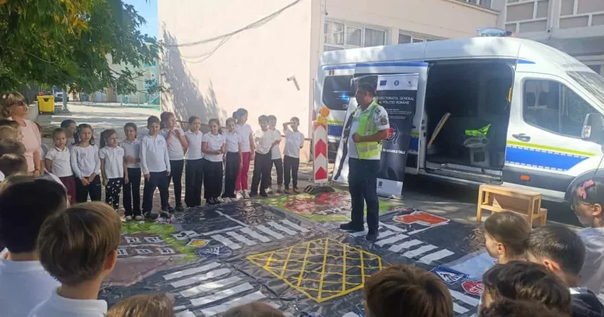 122 de copii din Tulcea învață regulile de circulație direct de la polițiștii rutieri