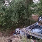 Accident între Nufăru și Malcoci: mașina s-a răsturnat și a ajuns după parapet