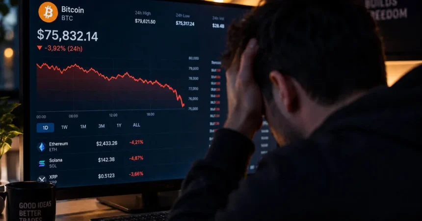 Bitcoin coboară sub 76.000 de dolari în urma blocării proiectului CLARITY în Senat