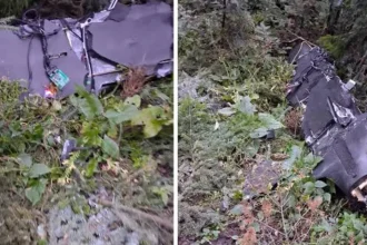 Dronă prăbușită lângă Solca, Suceava, după ce a intrat în țară