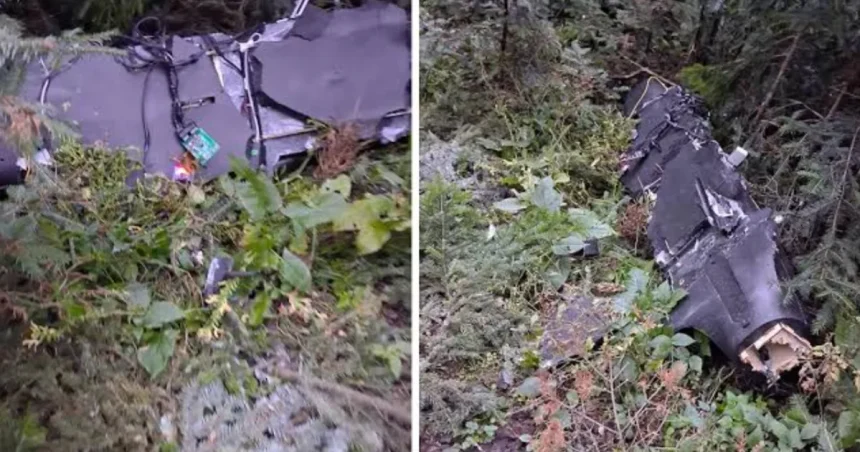 Dronă prăbușită lângă Solca, Suceava, după ce a intrat în țară