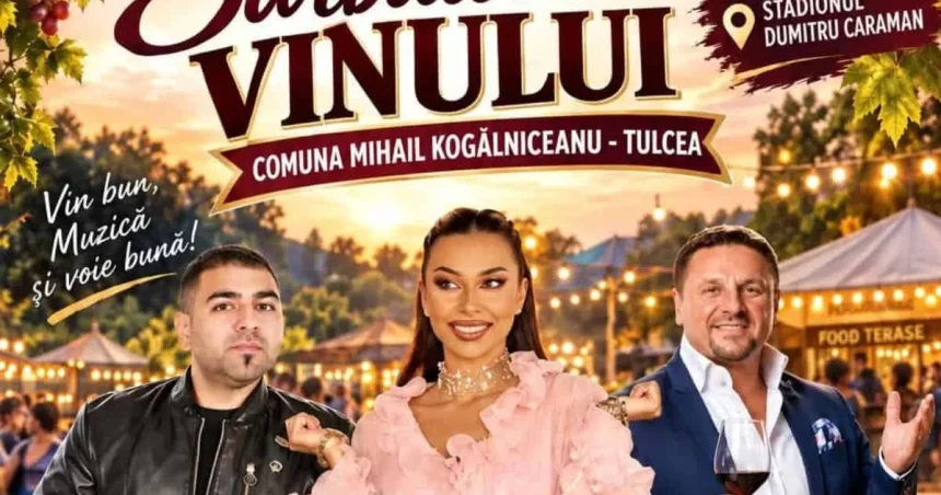Festivalul Vinului la Mihail Kogălniceanu: muzică live, degustări și bucate tradiționale