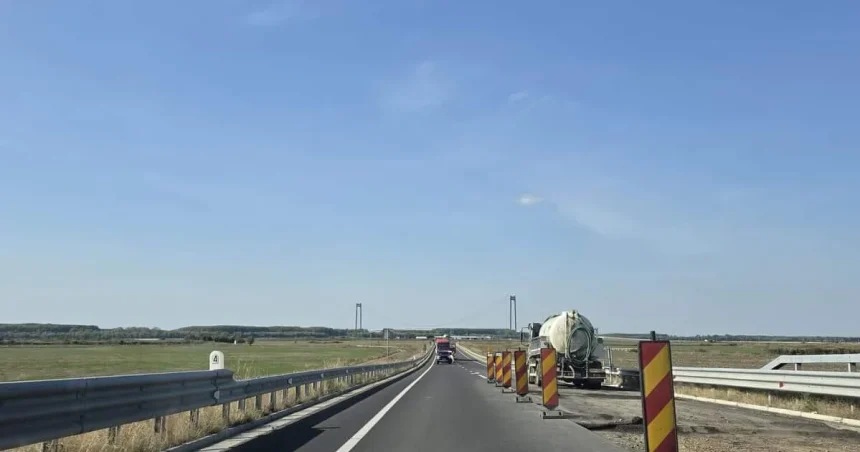 Podul Brăila-Tulcea rămâne restricționat după două săptămâni de lucrări